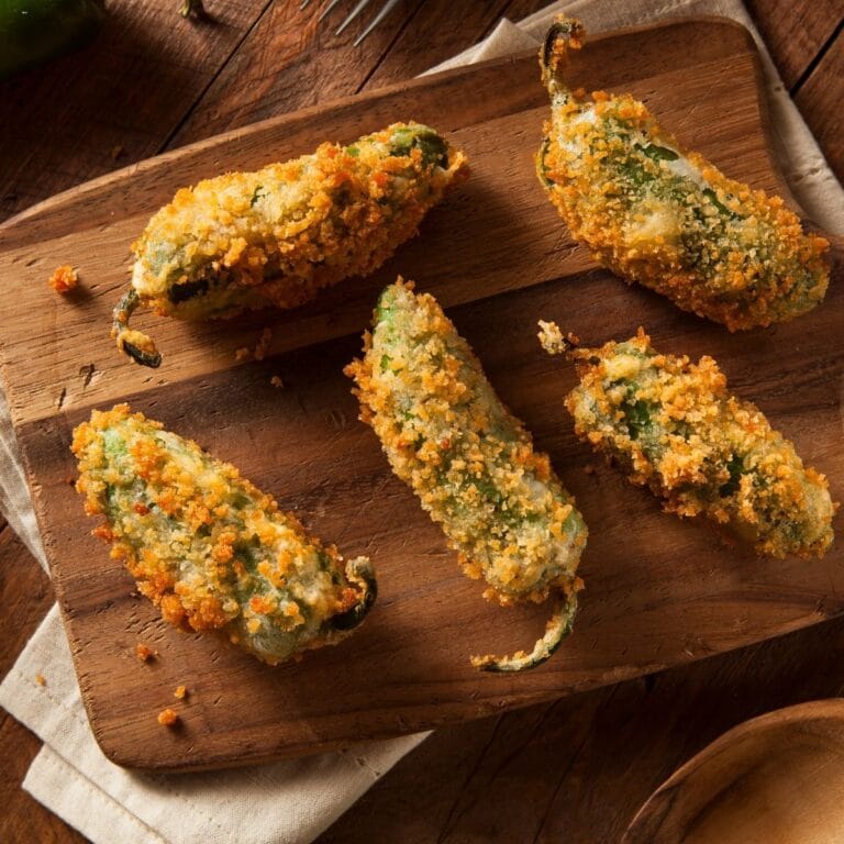 Square image of jalapeno poppers.