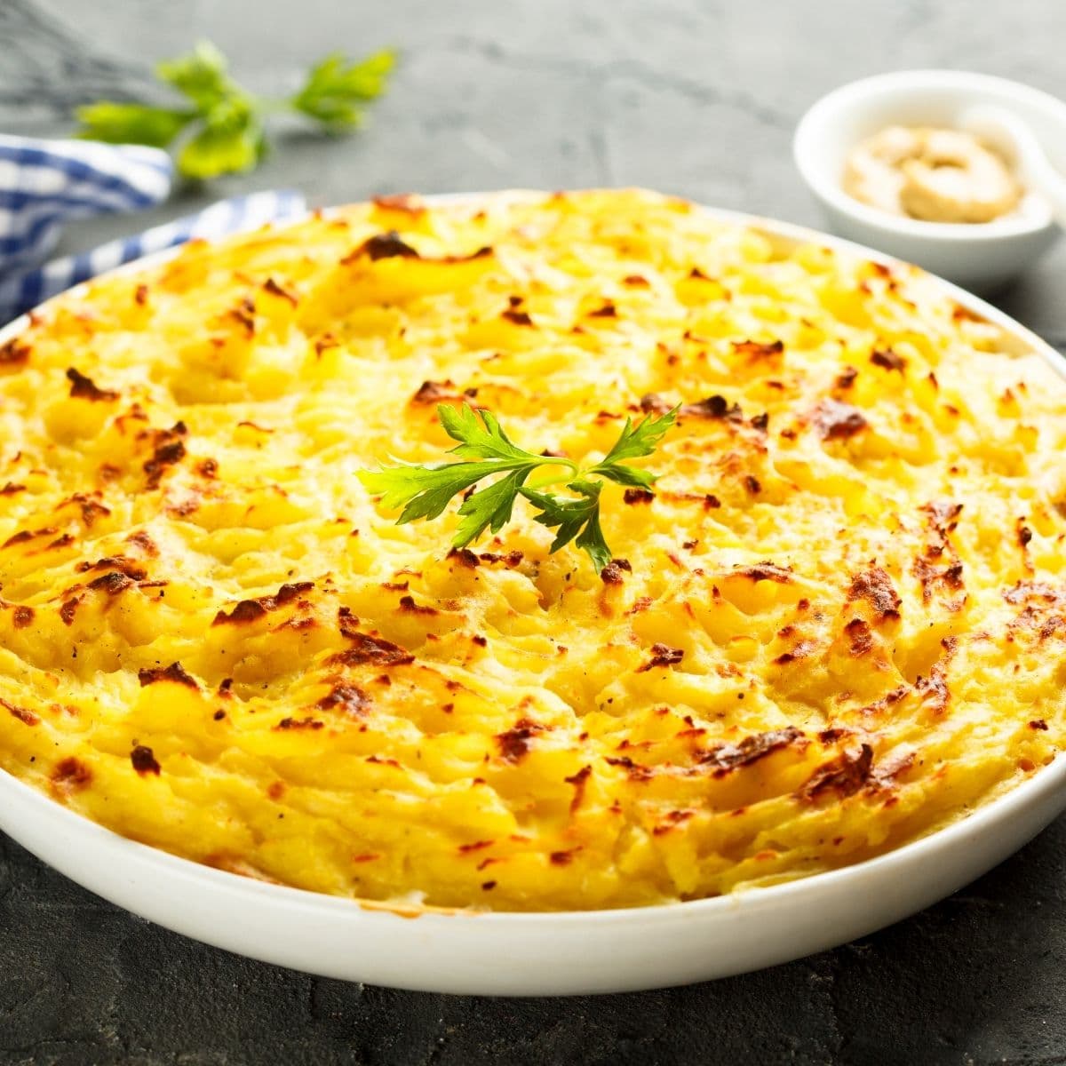 Square image of fish pie.