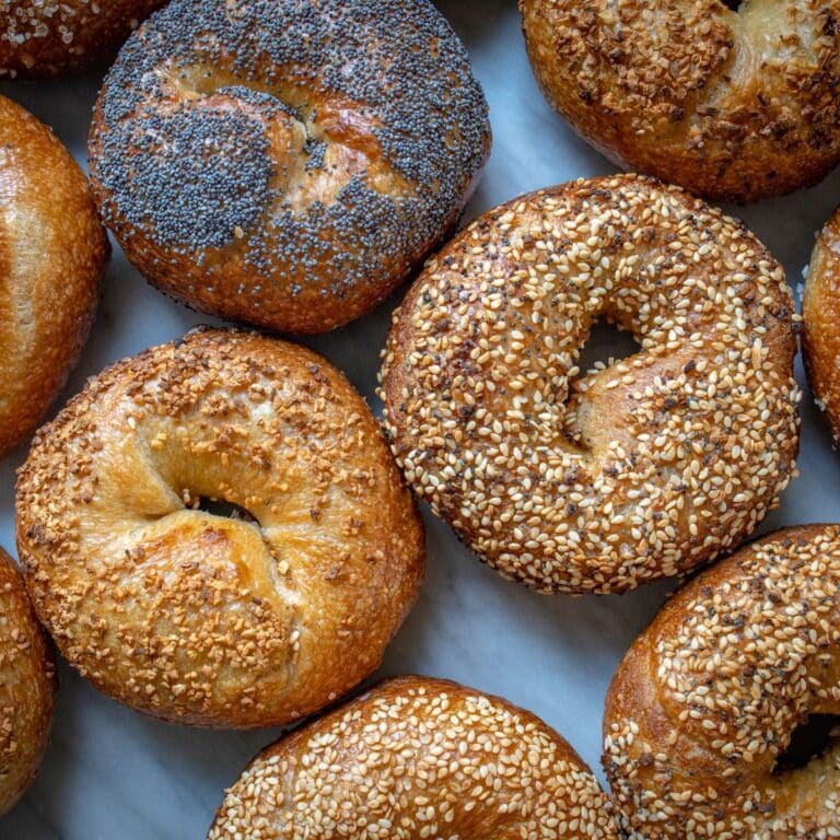 Variety of bagels.